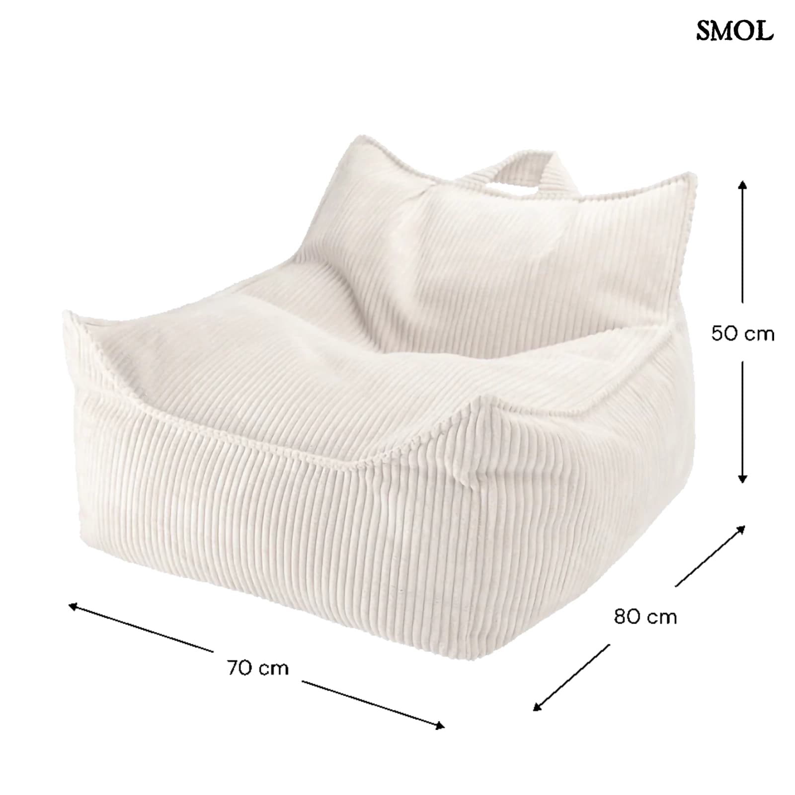 Szögletes Gyerek Babzsákfotel és Puff Szett | MARSHMALLOW | SMOL - babzsák méretekkel