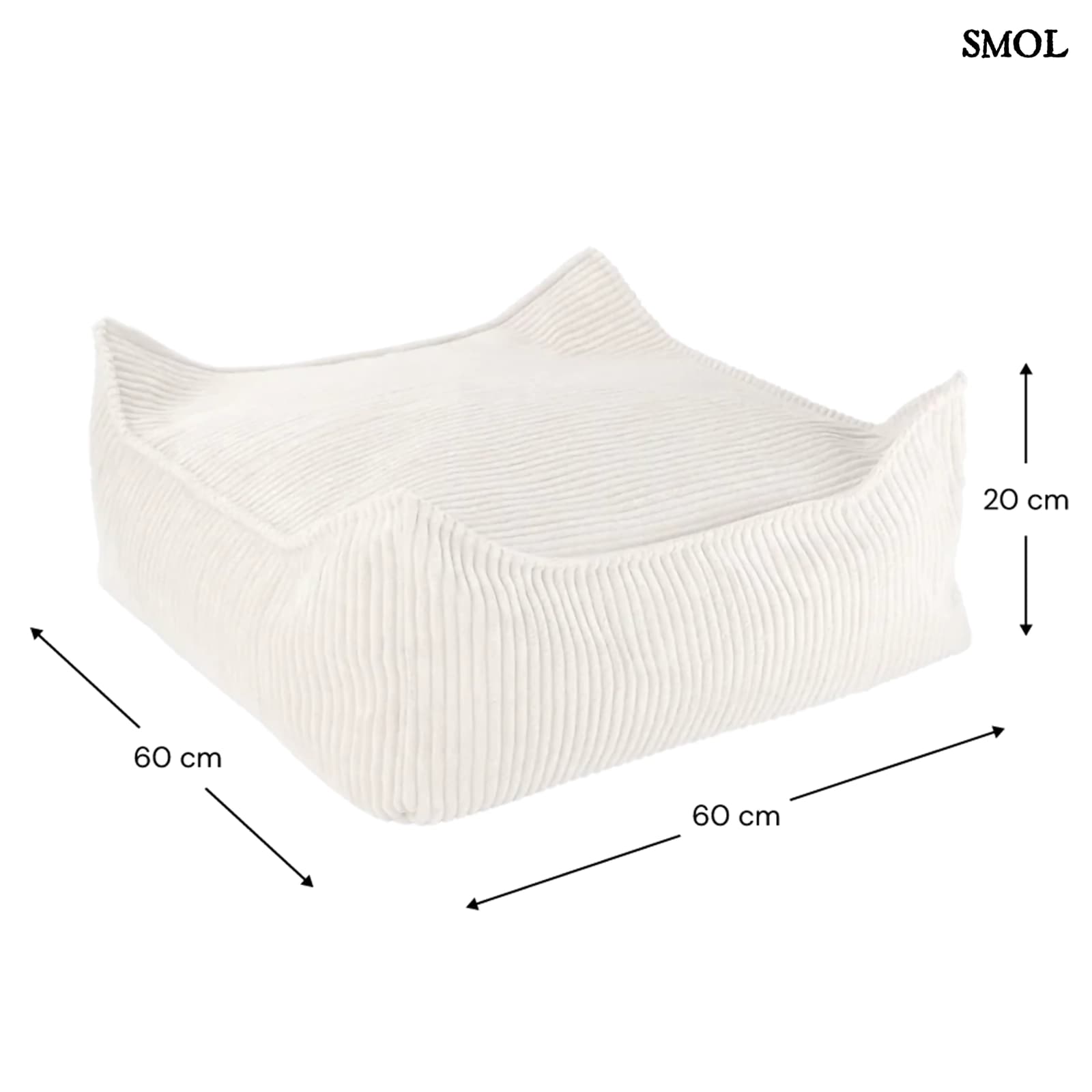 Szögletes Gyerek Babzsákfotel és Puff Szett | MARSHMALLOW | SMOL - puff méretekkel