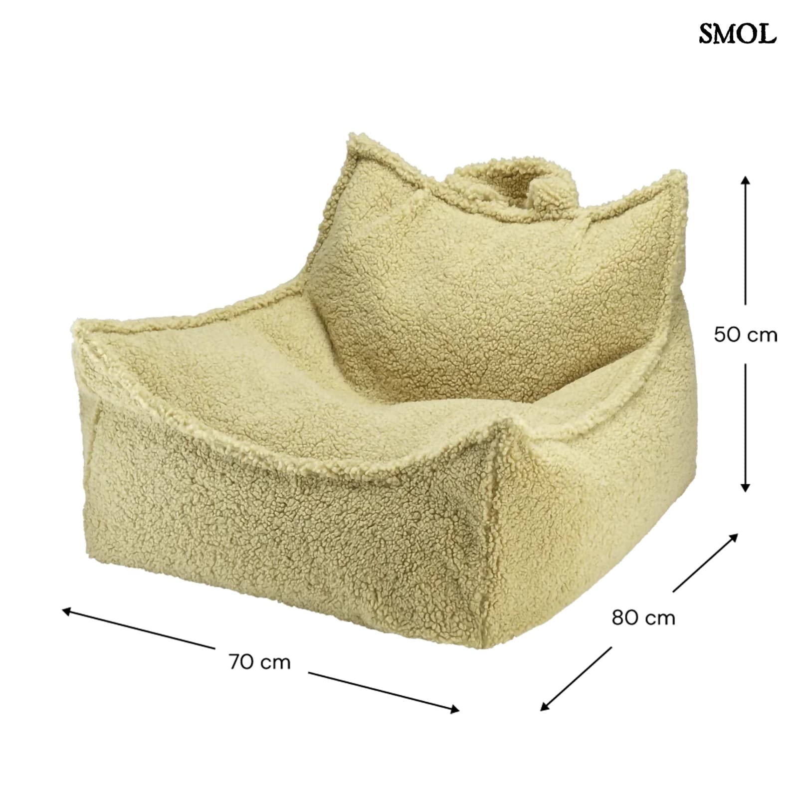 Szögletes Gyerek Babzsákfotel és Puff Szett | MATCHA | SMOL - babzsákfotel méretekkel