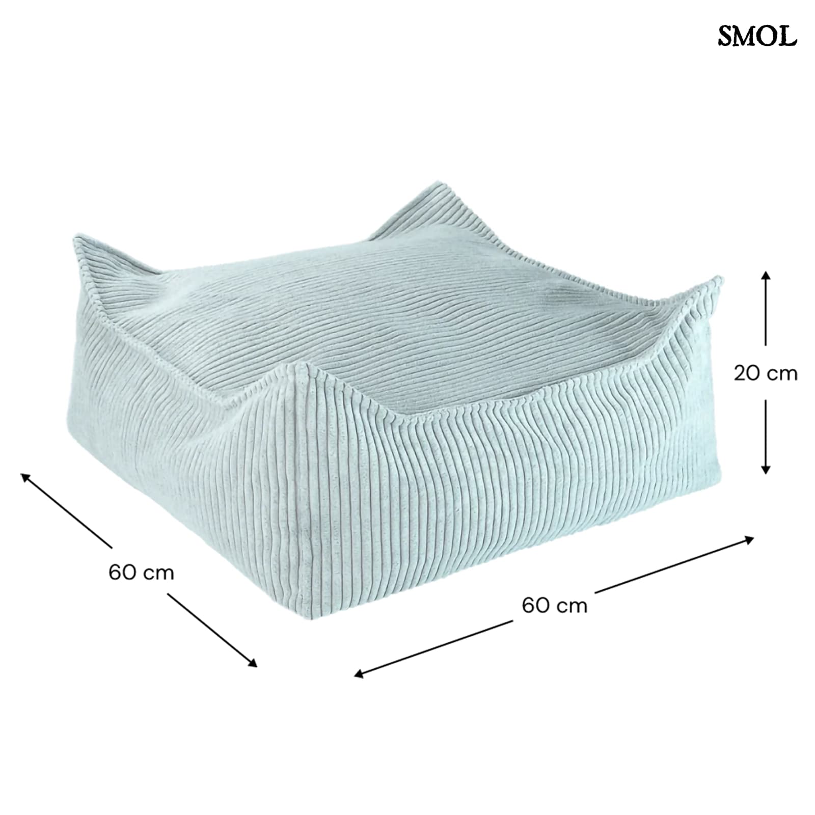 Szögletes Gyerek Babzsákfotel és Puff Szett | PEPPERMINT | SMOL - puff méretekkel