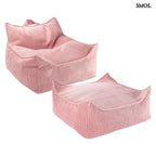Szögletes Gyerek Babzsákfotel és Puff Szett | PINK MOUSSE | SMOL - fehér háttérrel
