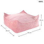 Szögletes Gyerek Babzsákfotel és Puff Szett | PINK MOUSSE | SMOL - puff méretekkel