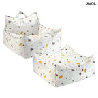 Szögletes Gyerek Babzsákfotel és Puff Szett | TERRAZZO MARBLE | SMOL - fehér háttérrel