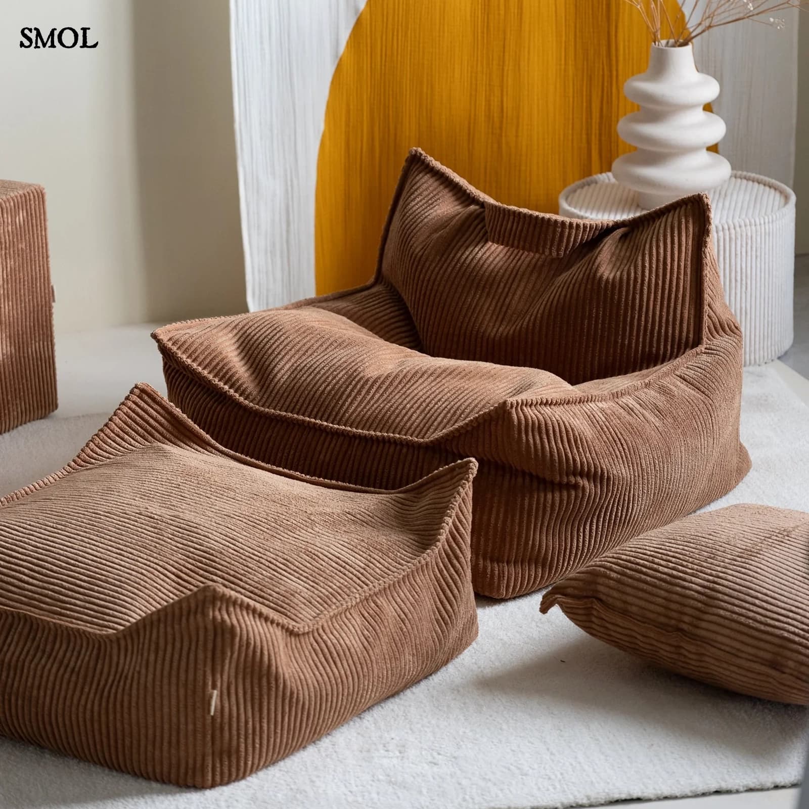 Szögletes Gyerek Babzsákfotel és Puff Szett | TOFFEE | SMOL - szobában