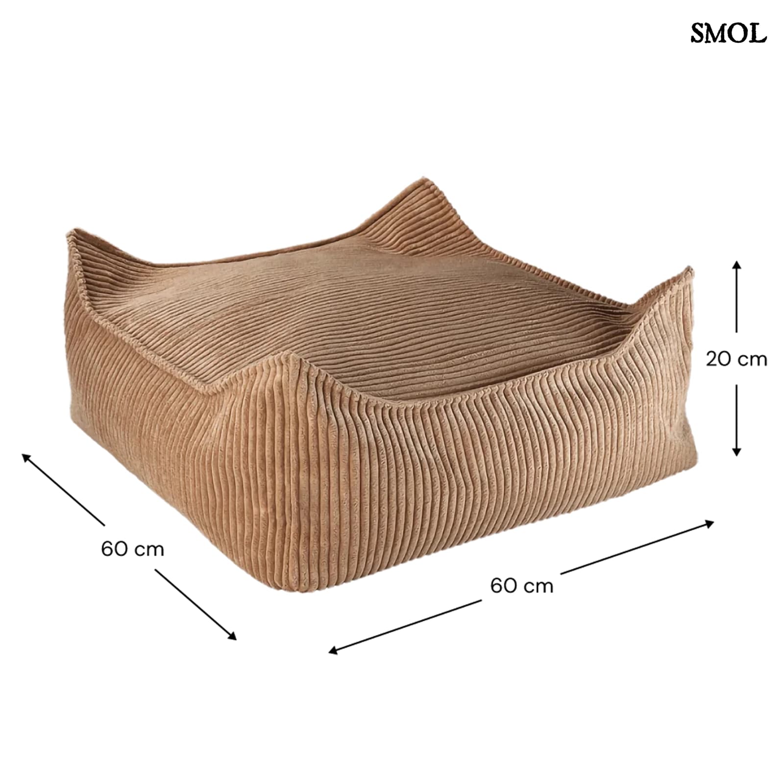 Szögletes Gyerek Babzsákfotel és Puff Szett | TOFFEE | SMOL - puff méretekkel