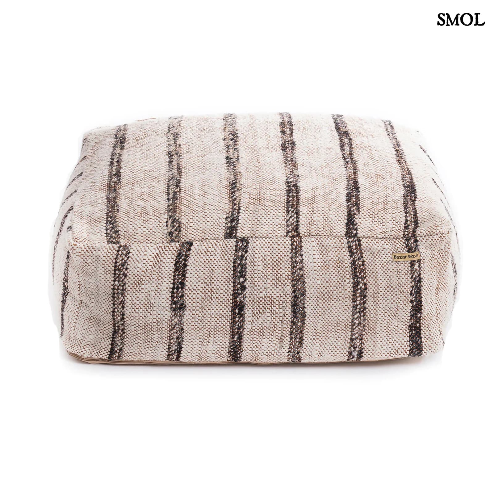 Szögletes Pamut Puff, 60x60 | GEE BOHEMW | SMOL - fehér háttérrel