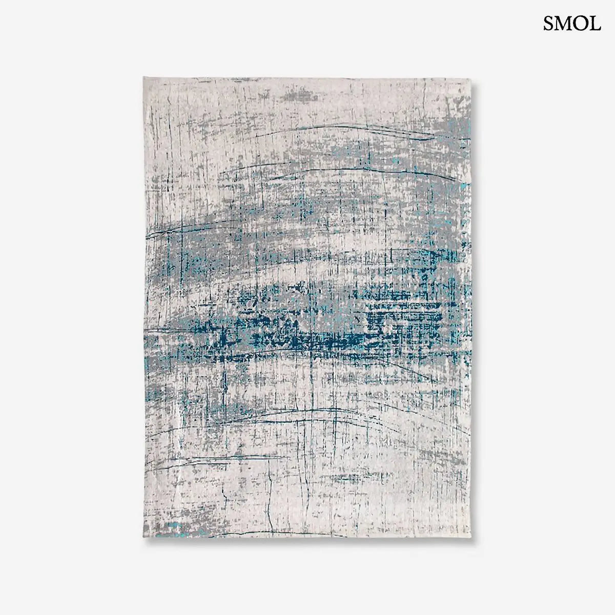 ECO RUG BRONX AZURITE azuritkék absztrakt szőnyeg 60-as évek grafikus mintával, lapos szövés, 3 mm – kül- és beltéri, fehér háttérrel