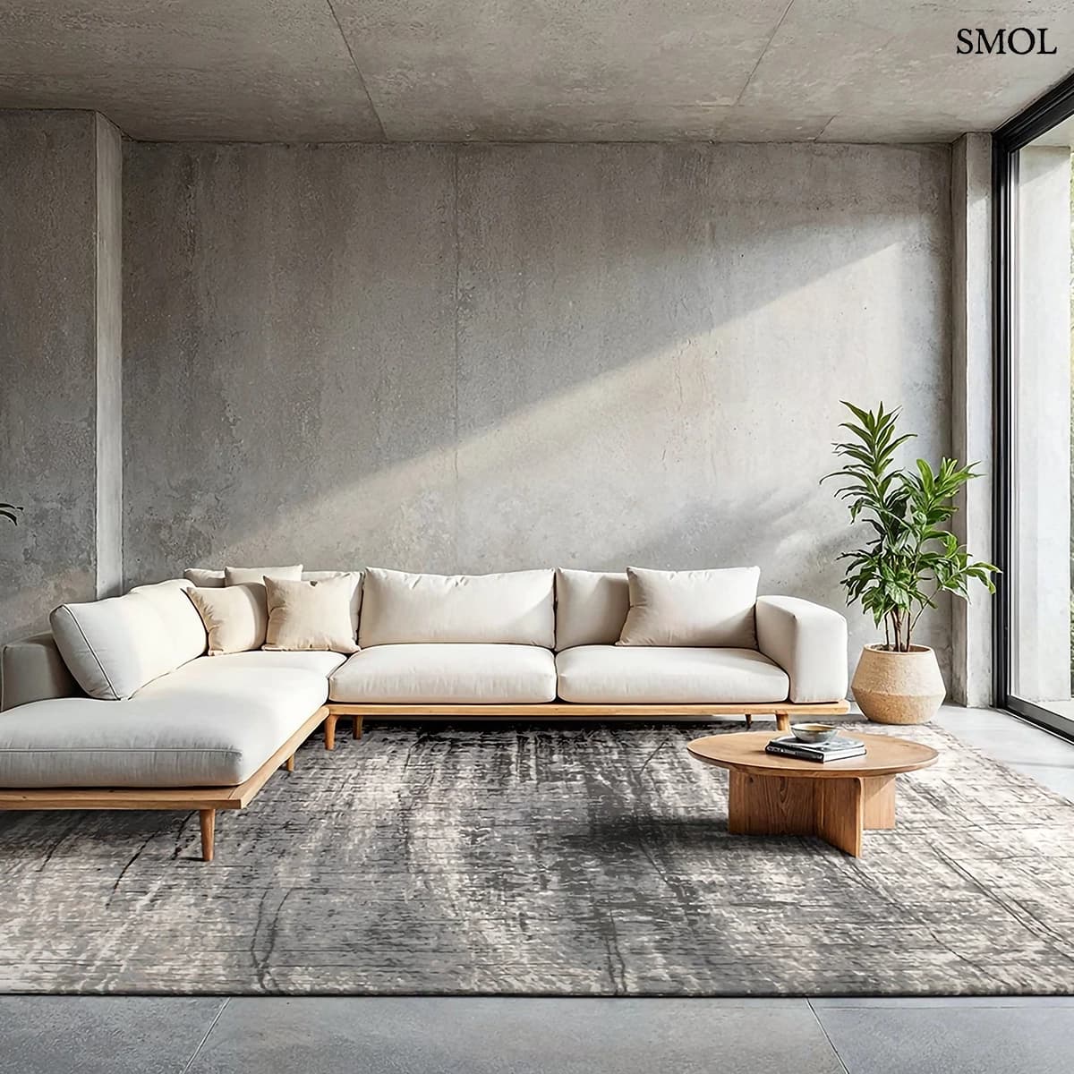 ECO RUG JERSEY STONE kőszürke absztrakt szőnyeg 60-as évek grafikus mintával, lapos szövés, 3 mm – kül- és beltéri, nappaliban