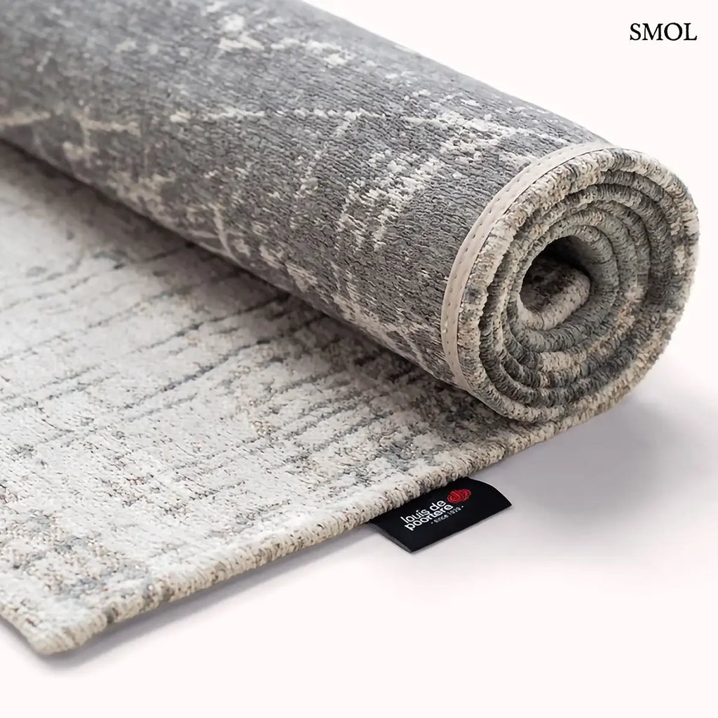 ECO RUG JERSEY STONE kőszürke absztrakt szőnyeg 60-as évek grafikus mintával, lapos szövés, 3 mm – kül- és beltéri, feltekerve