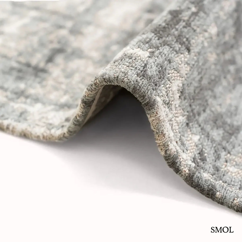 ECO RUG JERSEY STONE kőszürke absztrakt szőnyeg 60-as évek grafikus mintával, lapos szövés, 3 mm – kül- és beltéri, vastagság nagyítva