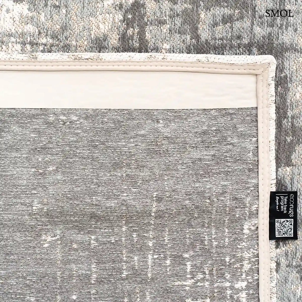 ECO RUG JERSEY STONE kőszürke absztrakt szőnyeg 60-as évek grafikus mintával, lapos szövés, 3 mm – kül- és beltéri, felhajtott sarokkal, alulról