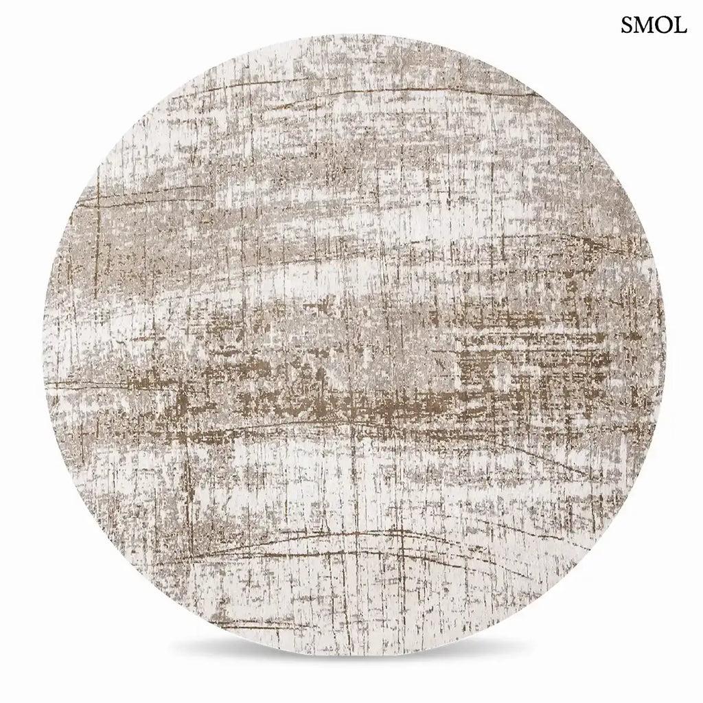 ECO RUG CONCRETE JUNGLE szürke absztrakt mintás szőnyeg, kerek formában