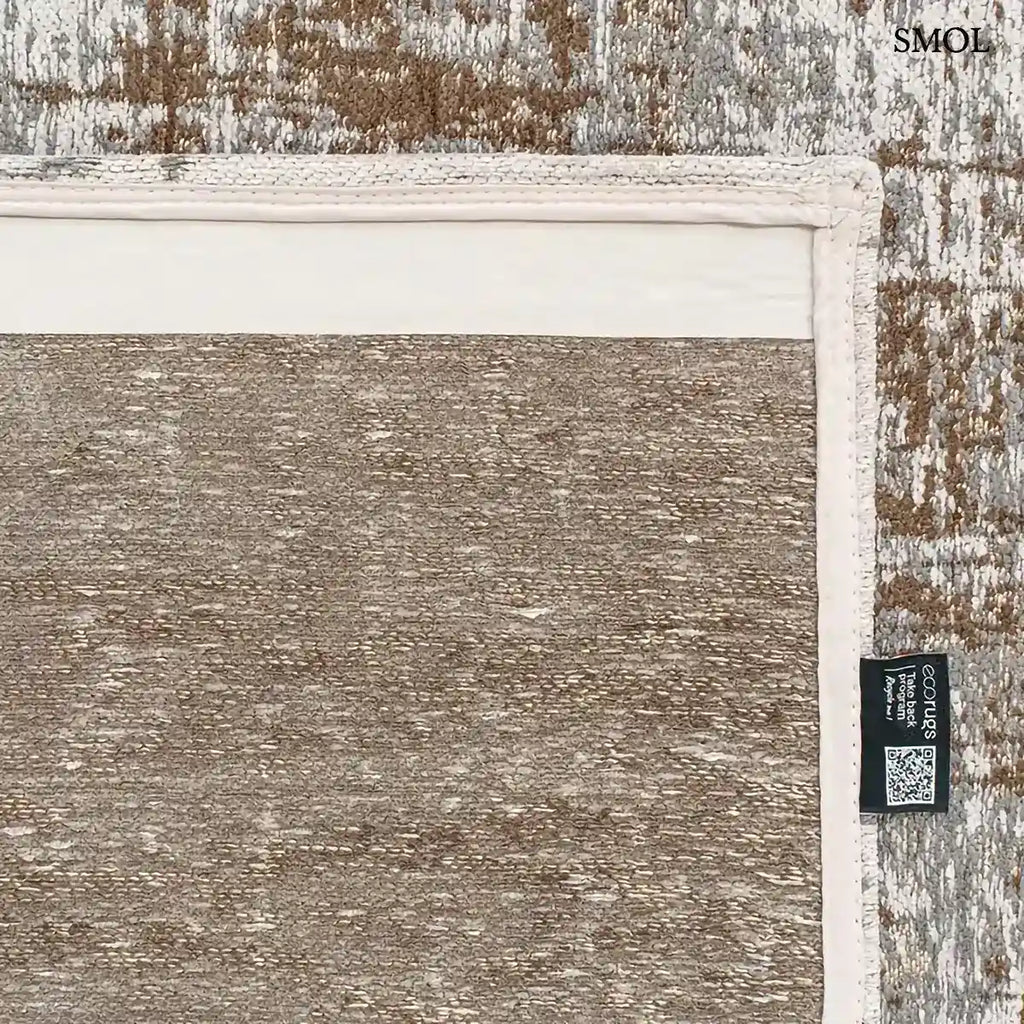 ECO RUG CONCRETE JUNGLE szürke absztrakt mintás szőnyeg, felhajtott sarokkal
