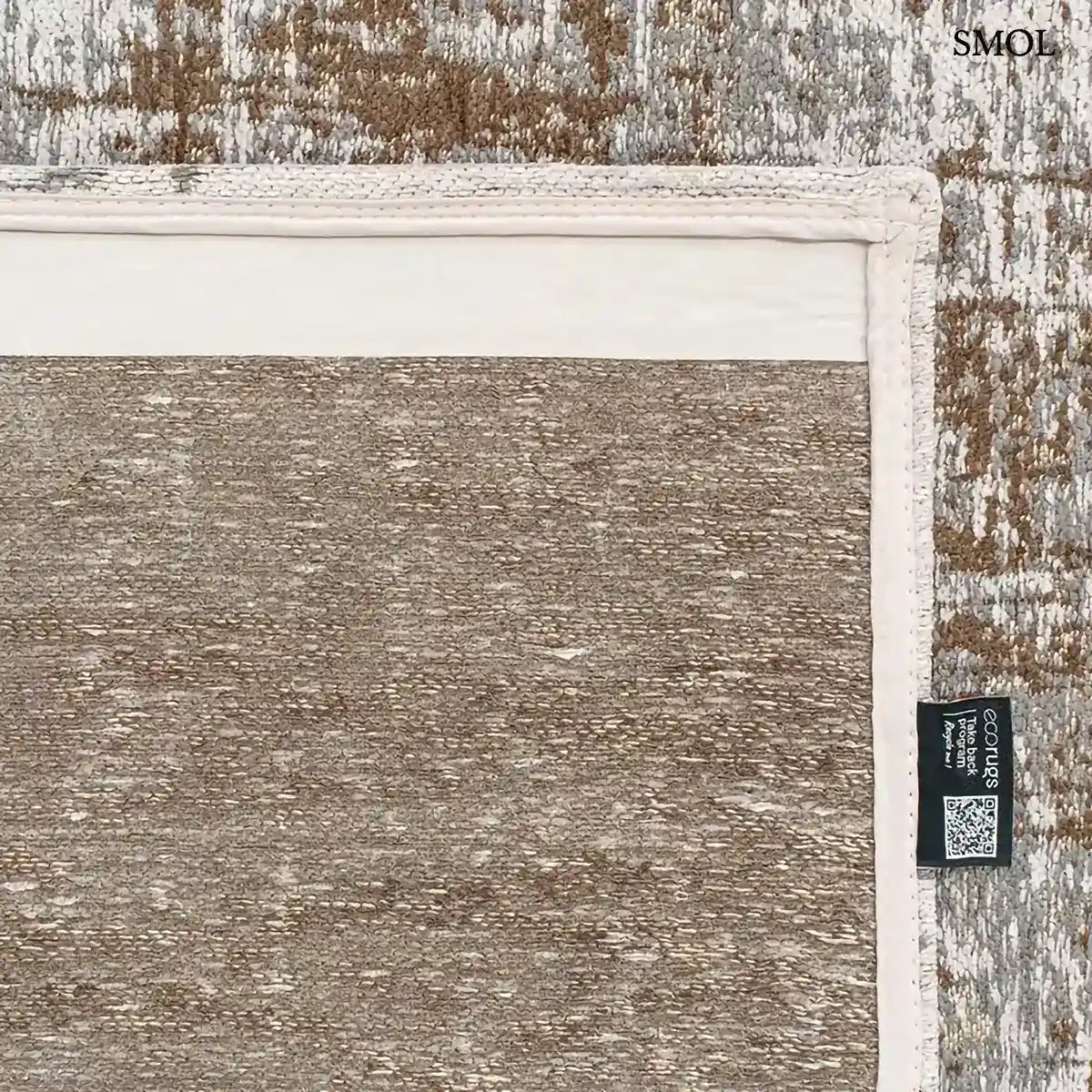 ECO RUG CONCRETE JUNGLE szürke absztrakt mintás szőnyeg, felhajtott sarokkal