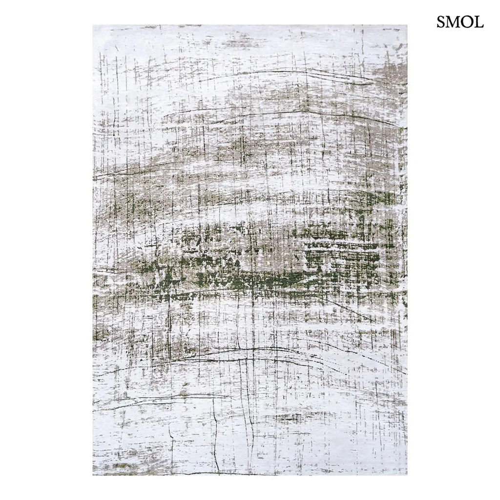 ECO RUG CENTRAL GREEN sötétzöld absztrakt mintás szőnyeg, fehér háttérrel