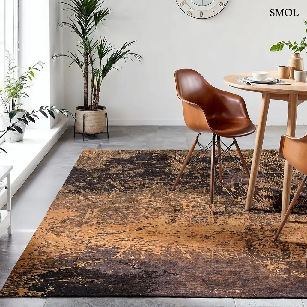 Szőnyeg – absztrakt, narancs-fekete | ECO RUG DEEP MINE