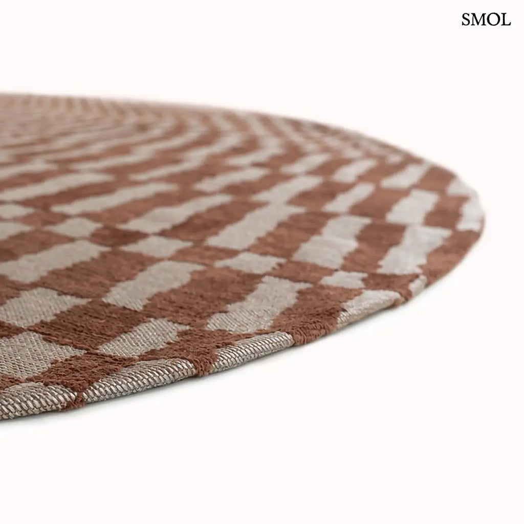 ECO RUG KSAR barna berber mintás szőnyeg Beni Ouarain mintával, lapos szövés, 3 mm – kül- és beltéri, kerek foma vastagsága