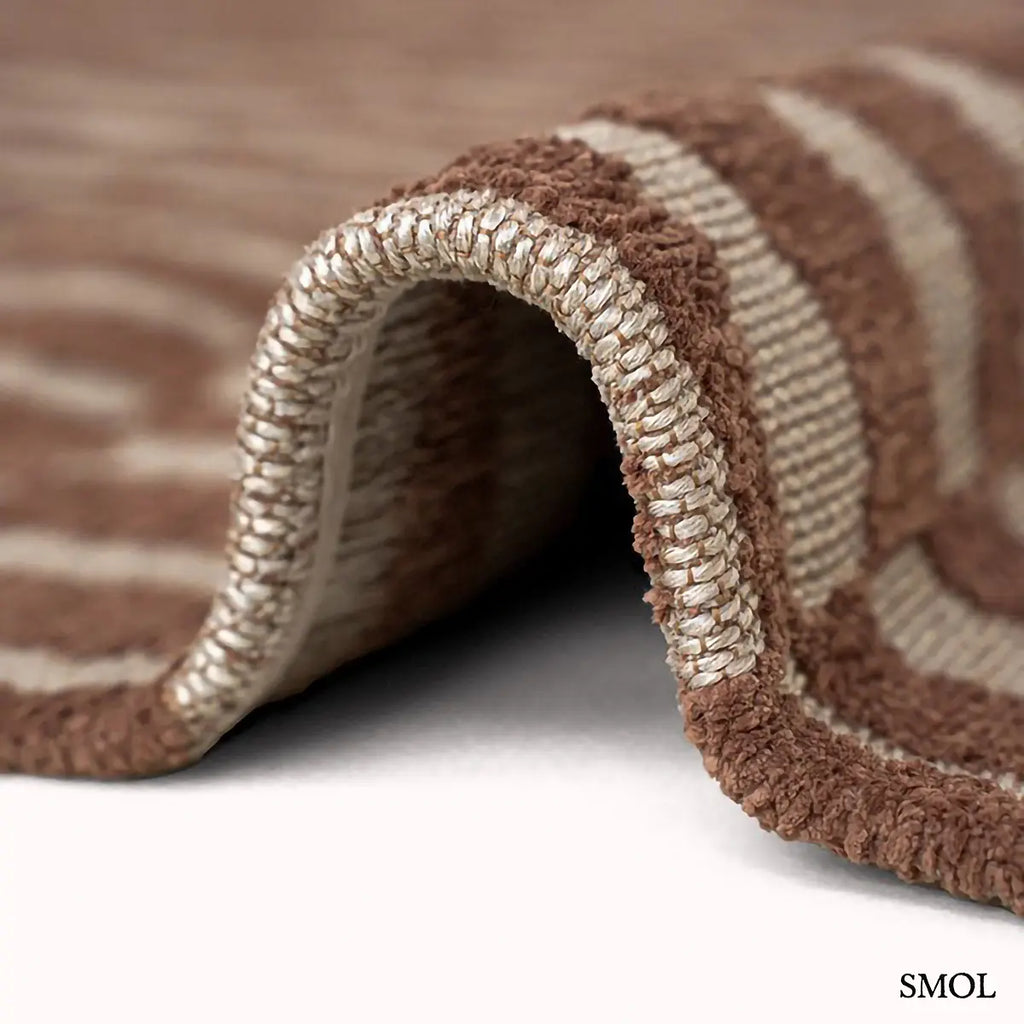 ECO RUG KSAR barna berber mintás szőnyeg Beni Ouarain mintával, lapos szövés, 3 mm – kül- és beltéri, vastagság nagyítva