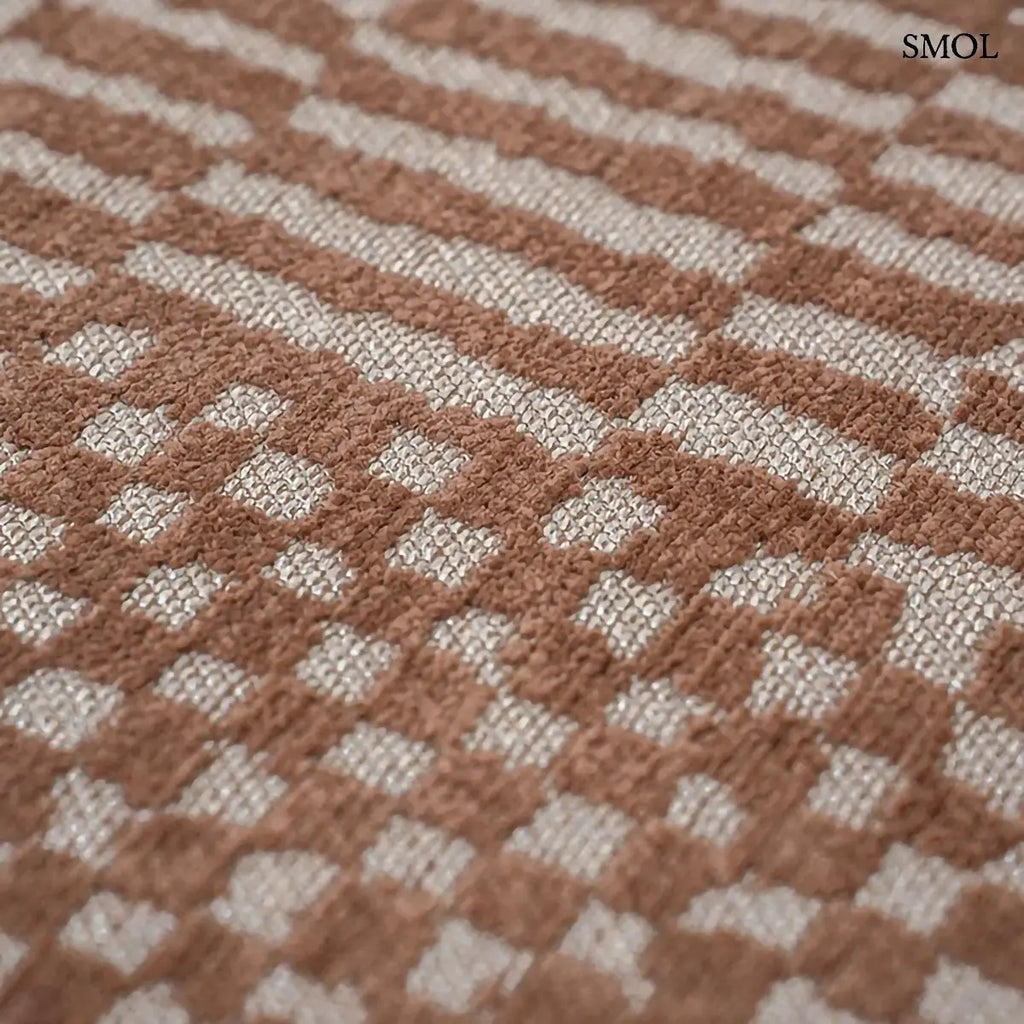 ECO RUG KSAR barna berber mintás szőnyeg Beni Ouarain mintával, lapos szövés, 3 mm – kül- és beltéri, nagyítva
