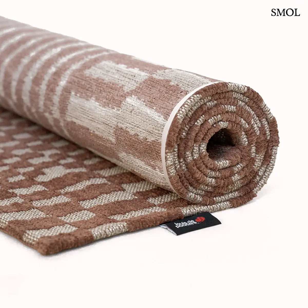 ECO RUG KSAR barna berber mintás szőnyeg Beni Ouarain mintával, lapos szövés, 3 mm – kül- és beltéri, feltekerve