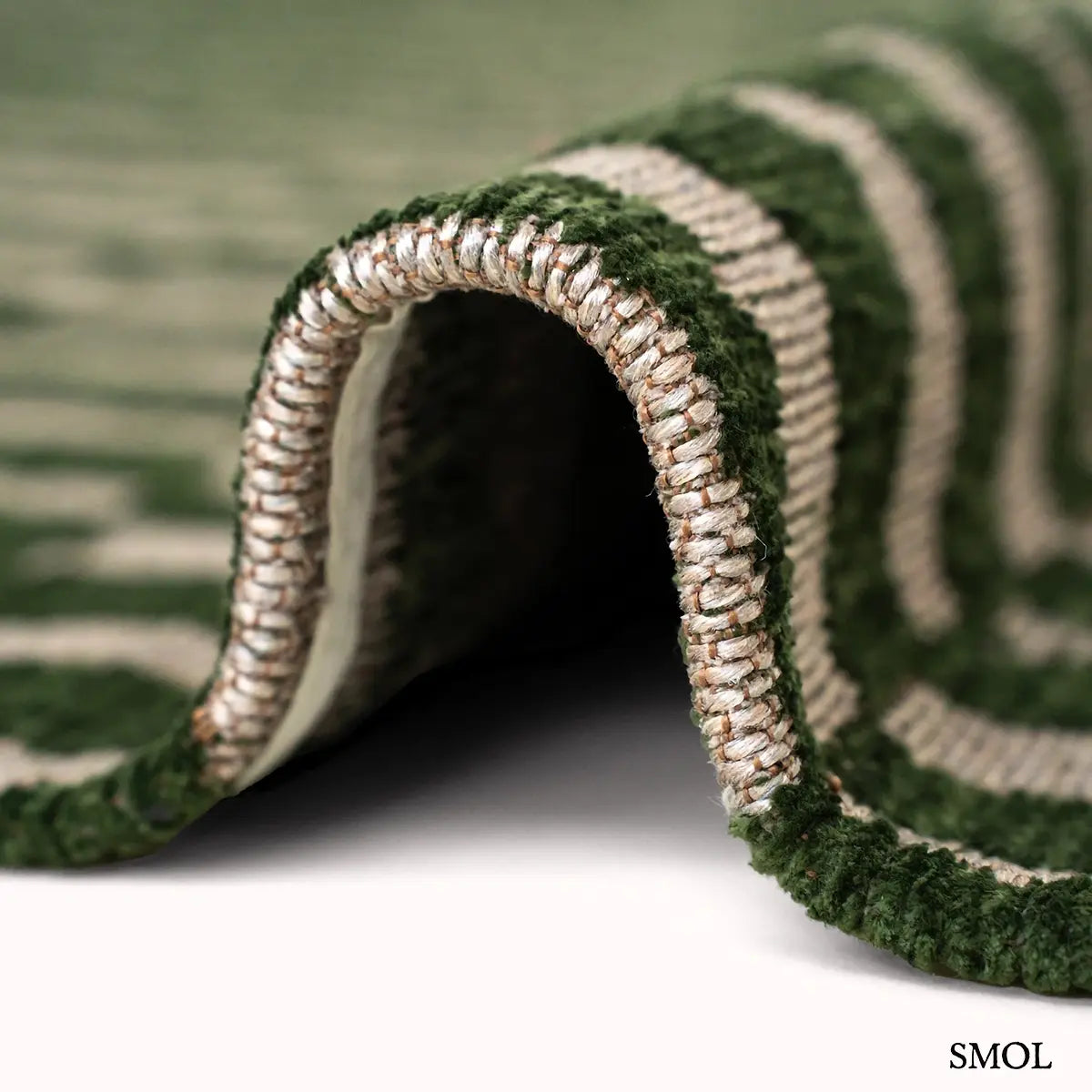 ECO RUG OASIS zöld berber mintás szőnyeg marokkói minimál mintával, lapos szövés, 3 mm – kül- és beltéri, vastagság nagyítva