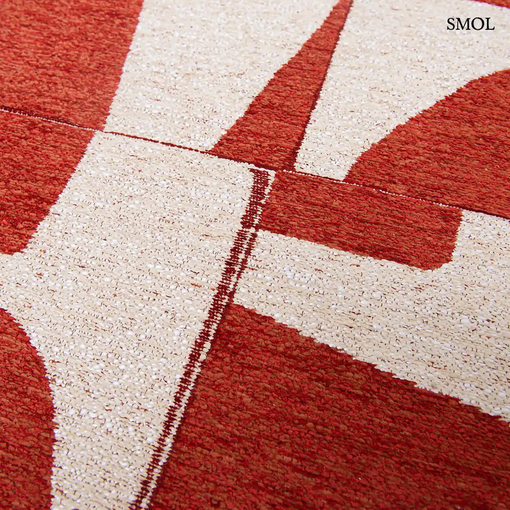 ECO RUG RUST piros geometrikus mintás szőnyeg, minta