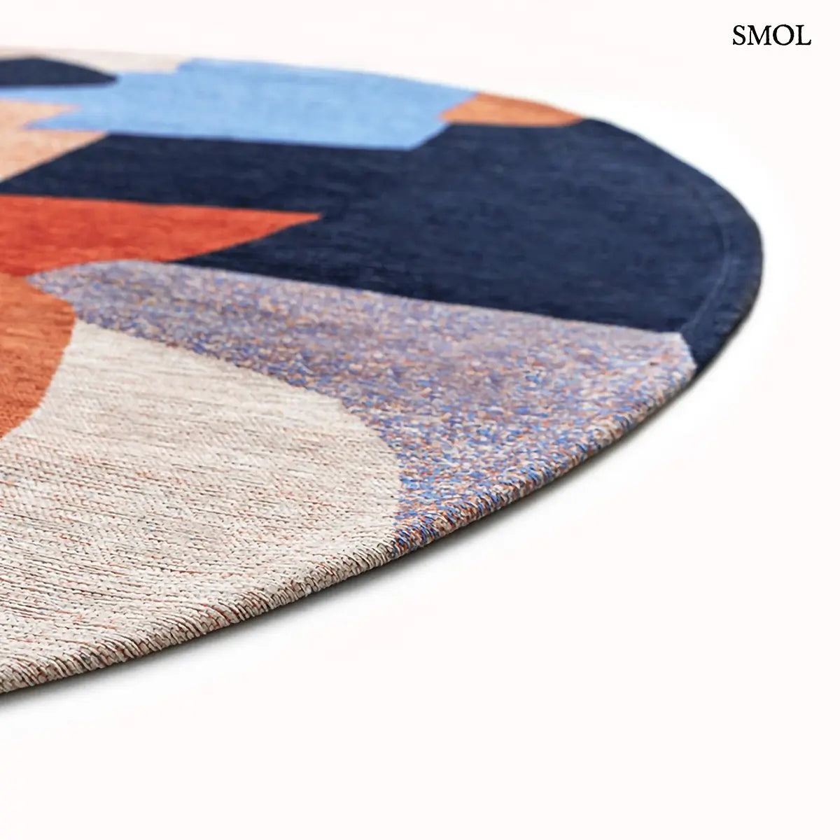 ECO RUG CARPE DIEM sokszínű geometrikus szőnyeg absztrakt összefonódó formákkal, kerek forma vastagsága