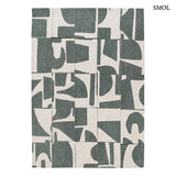 Carpet - geometric, green-cream | ECO RUG SEA SPRAY