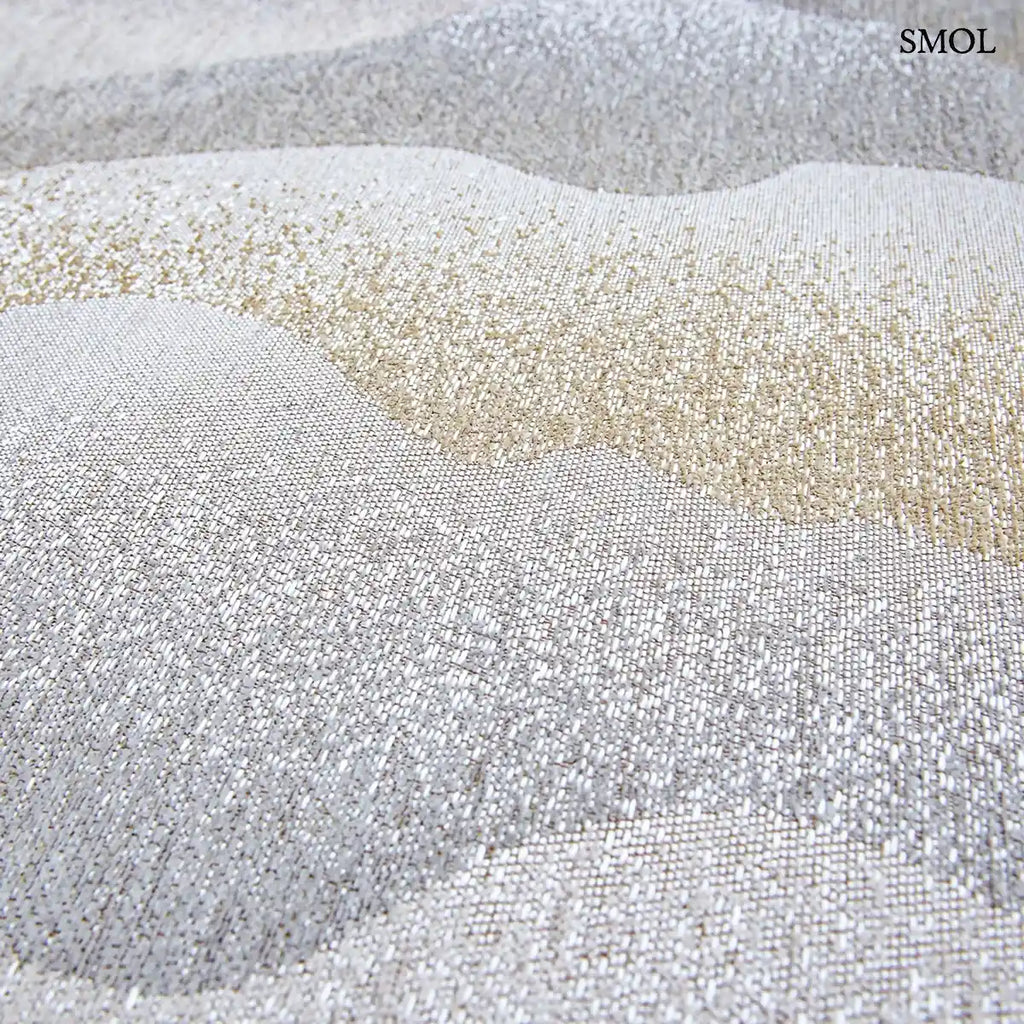 ECO RUG SUMMER bézs-szürke himalájai tájkép mintás szőnyeg, lapos szövés, 3 mm – kül- és beltéri, textúra nagyítva