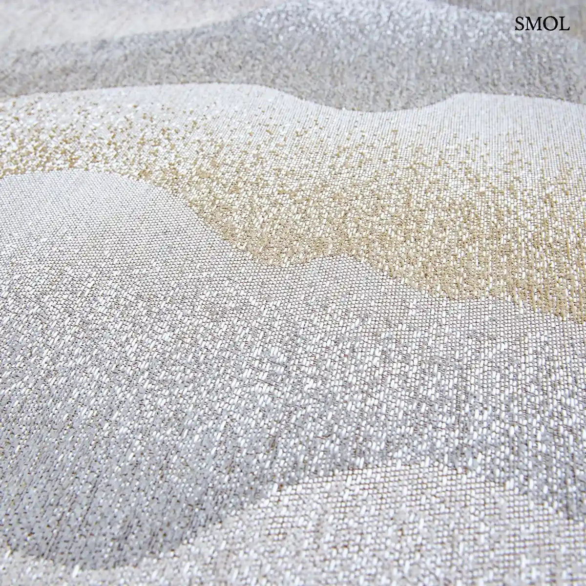 ECO RUG SUMMER bézs-szürke himalájai tájkép mintás szőnyeg, lapos szövés, 3 mm – kül- és beltéri, textúra nagyítva