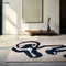 Szőnyeg – kalligráfia, krém-kék | ECO RUG SEA INK