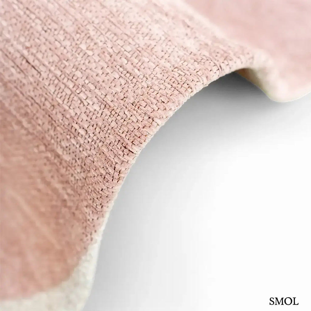 ECO RUG CHERRY MOCHA terrakotta kavics mintás szőnyeg, rétegzett áttetsző forma, vastagság nagyítva