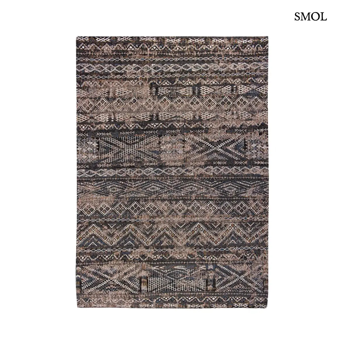 Szőnyeg – kilim minta, fekete-barna | ECO RUG BLACK RABAT