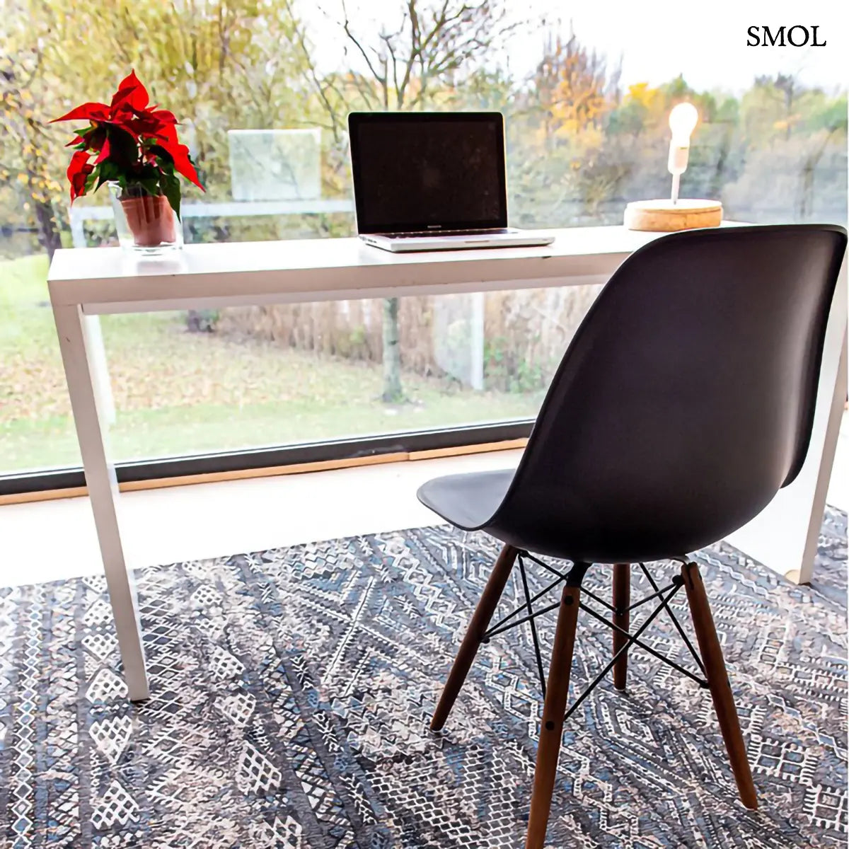 Szőnyeg – kilim minta, fekete-barna | ECO RUG BLACK RABAT