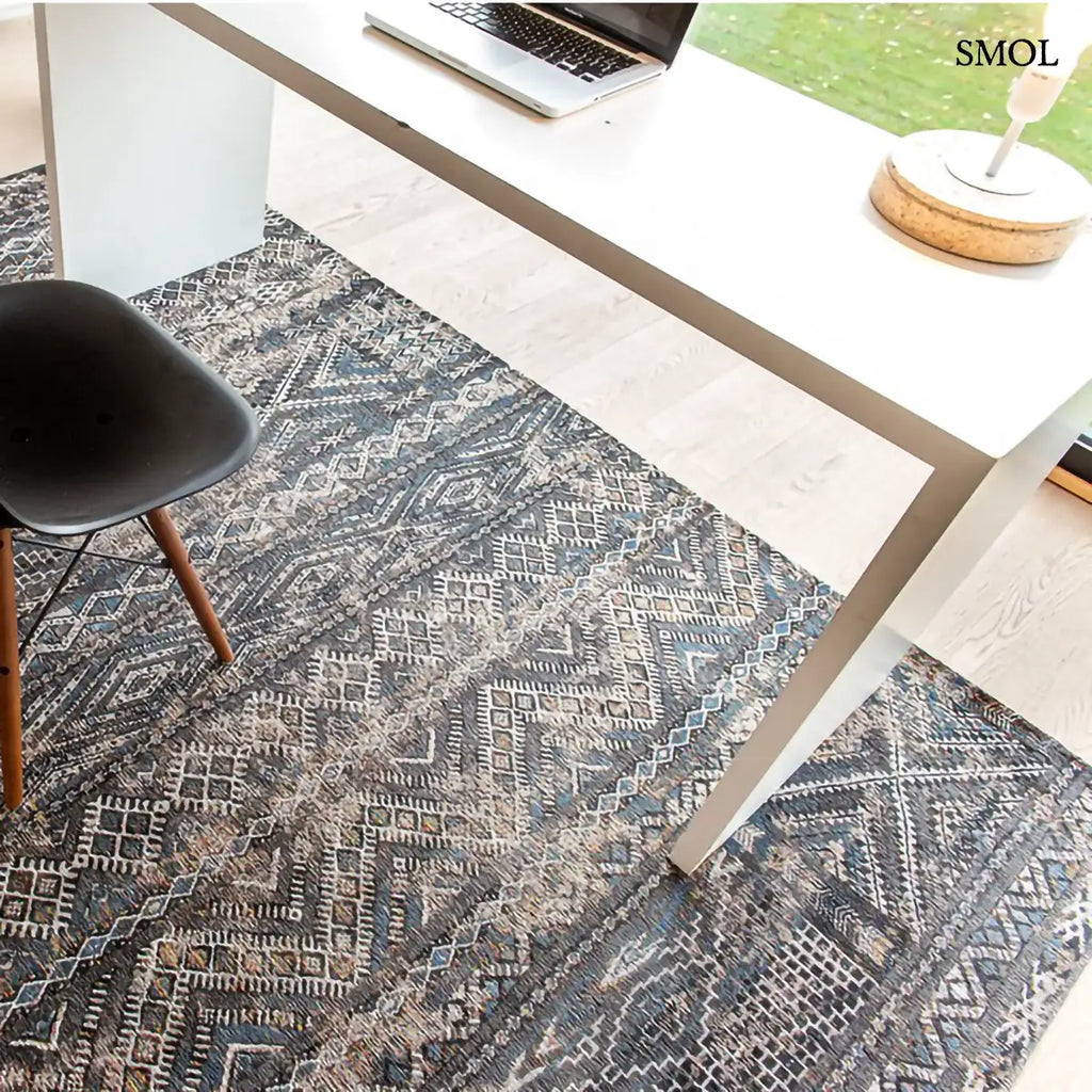 Szőnyeg – kilim minta, fekete-barna | ECO RUG BLACK RABAT