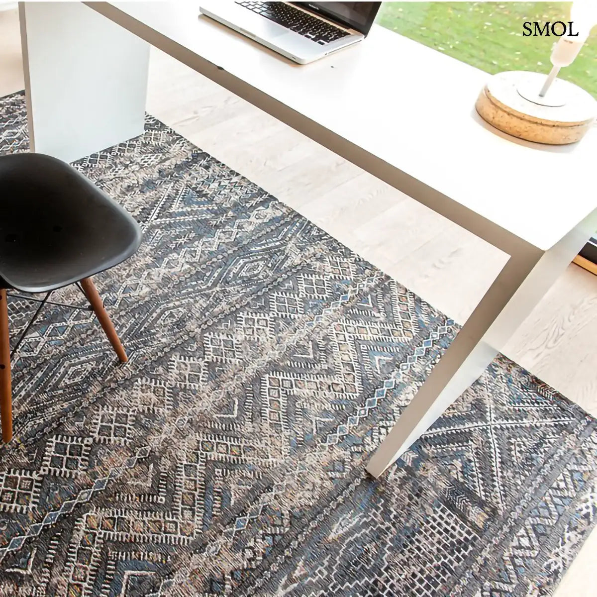 Szőnyeg – kilim minta, fekete-barna | ECO RUG BLACK RABAT