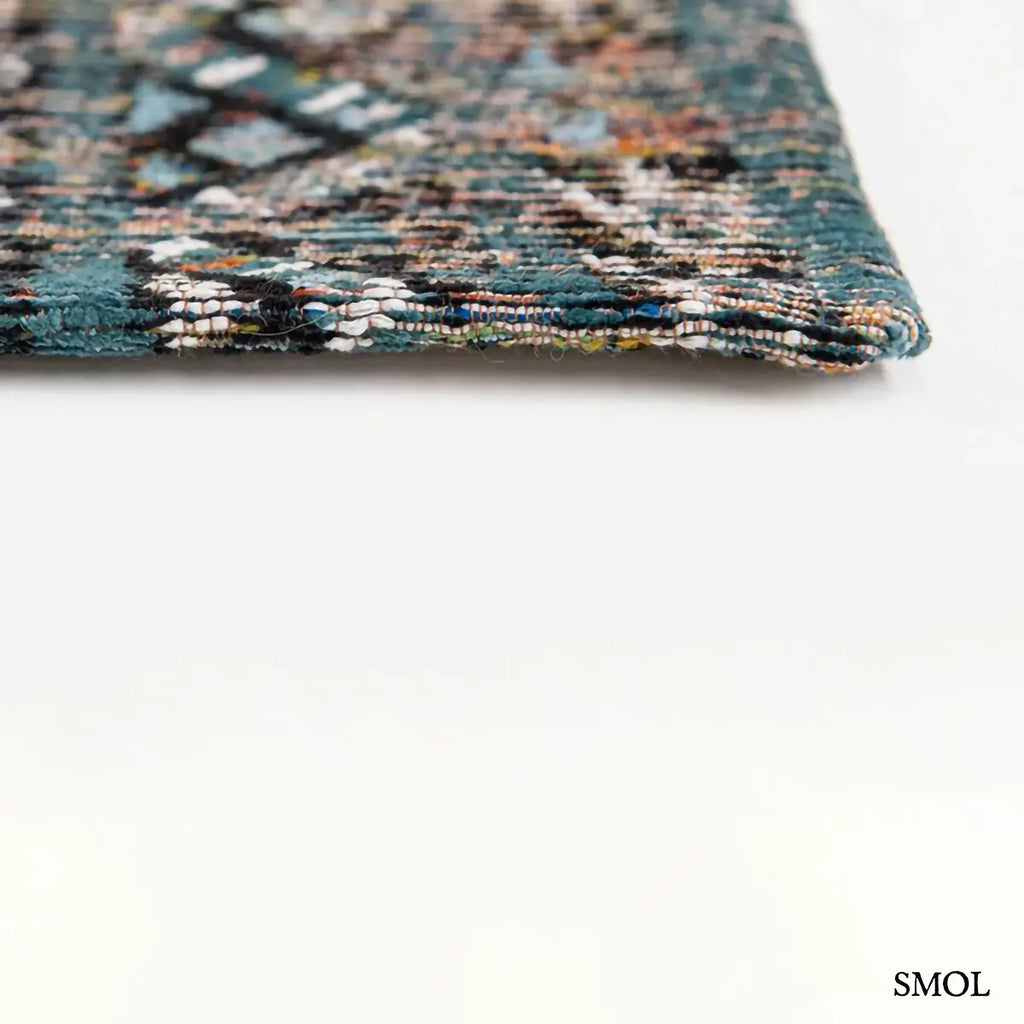 Szőnyeg – kilim minta, türkiz-bézs | ECO RUG ZEMMURI BLUE