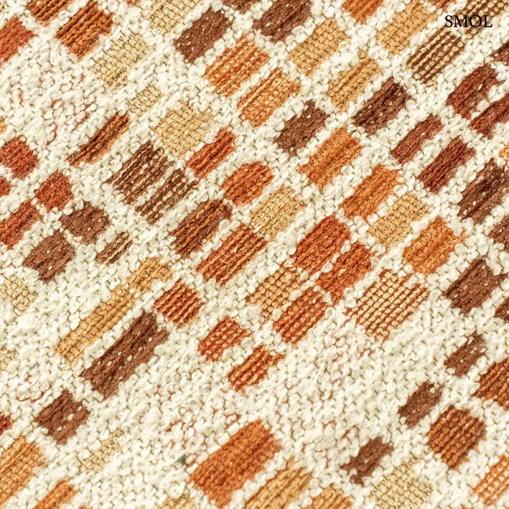 ECO RUG PUMPKIN narancs mozaikos mintás szőnyeg, textúra nagyítva