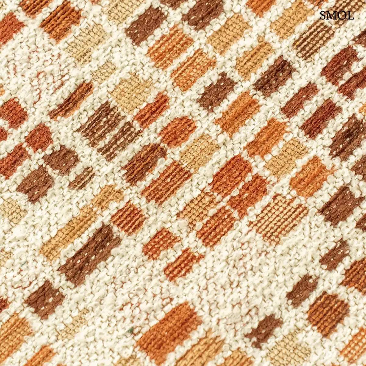 ECO RUG PUMPKIN narancs mozaikos mintás szőnyeg, textúra nagyítva