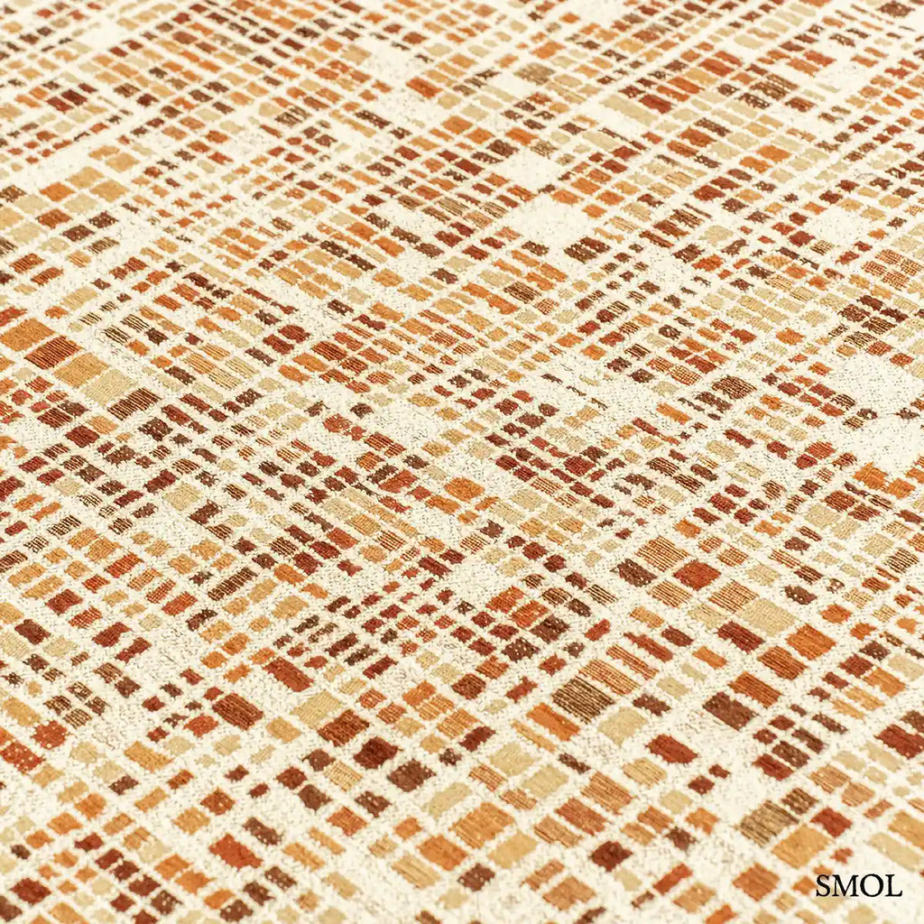 ECO RUG PUMPKIN narancs mozaikos mintás szőnyeg, minta nagyítva