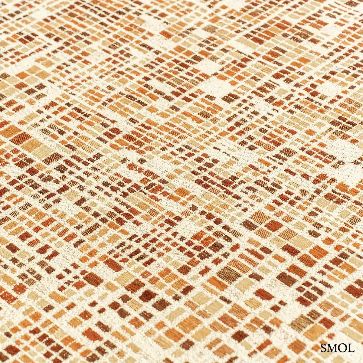 ECO RUG PUMPKIN narancs mozaikos mintás szőnyeg, minta nagyítva