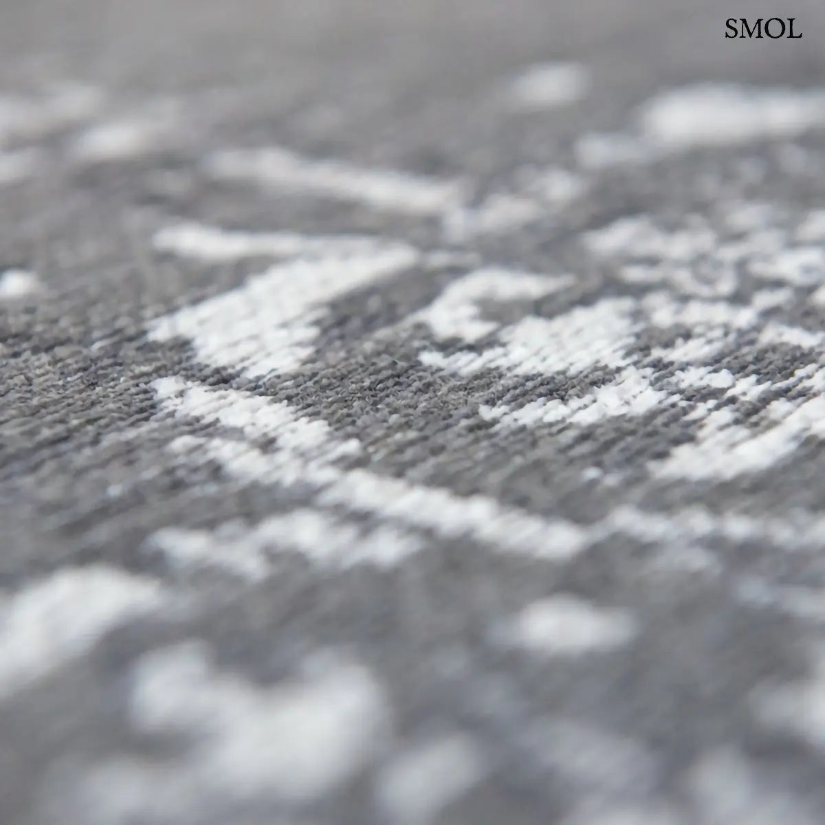 ECO RUG STONE perzsa mintás szőnyeg antracit-szürke tónusokban, vintage hatással, jacquard szövés, pamut-gyapjú-poliészter, minta nagyítva