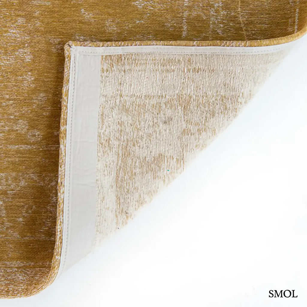 ECO RUG SPRING MOSS perzsa mintás szőnyeg barna tónusokban, vintage hatással, jacquard szövés, pamut-gyapjú-poliészter, felhajtott sarokkal