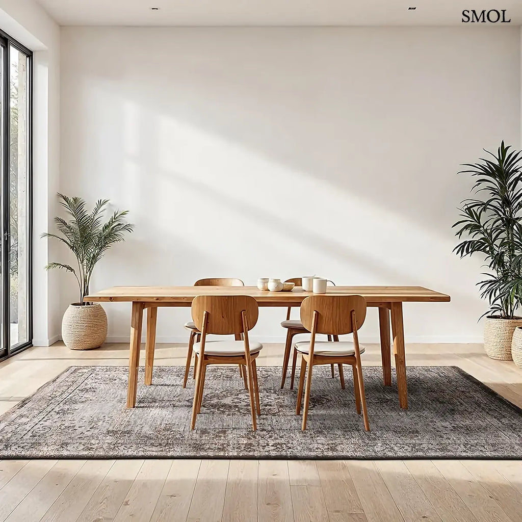 ECO RUG GREY EBONY szürke-barna vintage perzsa szőnyeg koptatott medallion mintával, lapos szövés, 3 mm – kül- és beltéri, étkezőben
