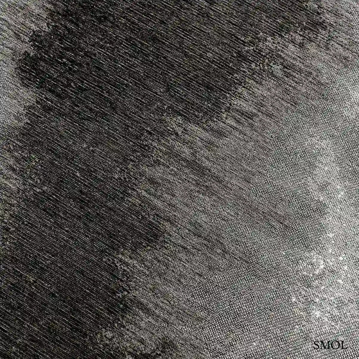 ECO RUG BLACK SHADOW tintafolt mintás szőnyeg fekete és szürke tónusokban,  minta nagyítva