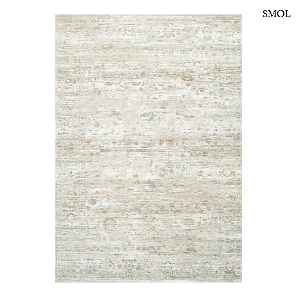 ECO RUG YENIKAPI LIGHT vintage török mintás szőnyeg világos bézs tónusokban, koptatott felülettel, újrahasznosított poliészter, fehér háttérrel