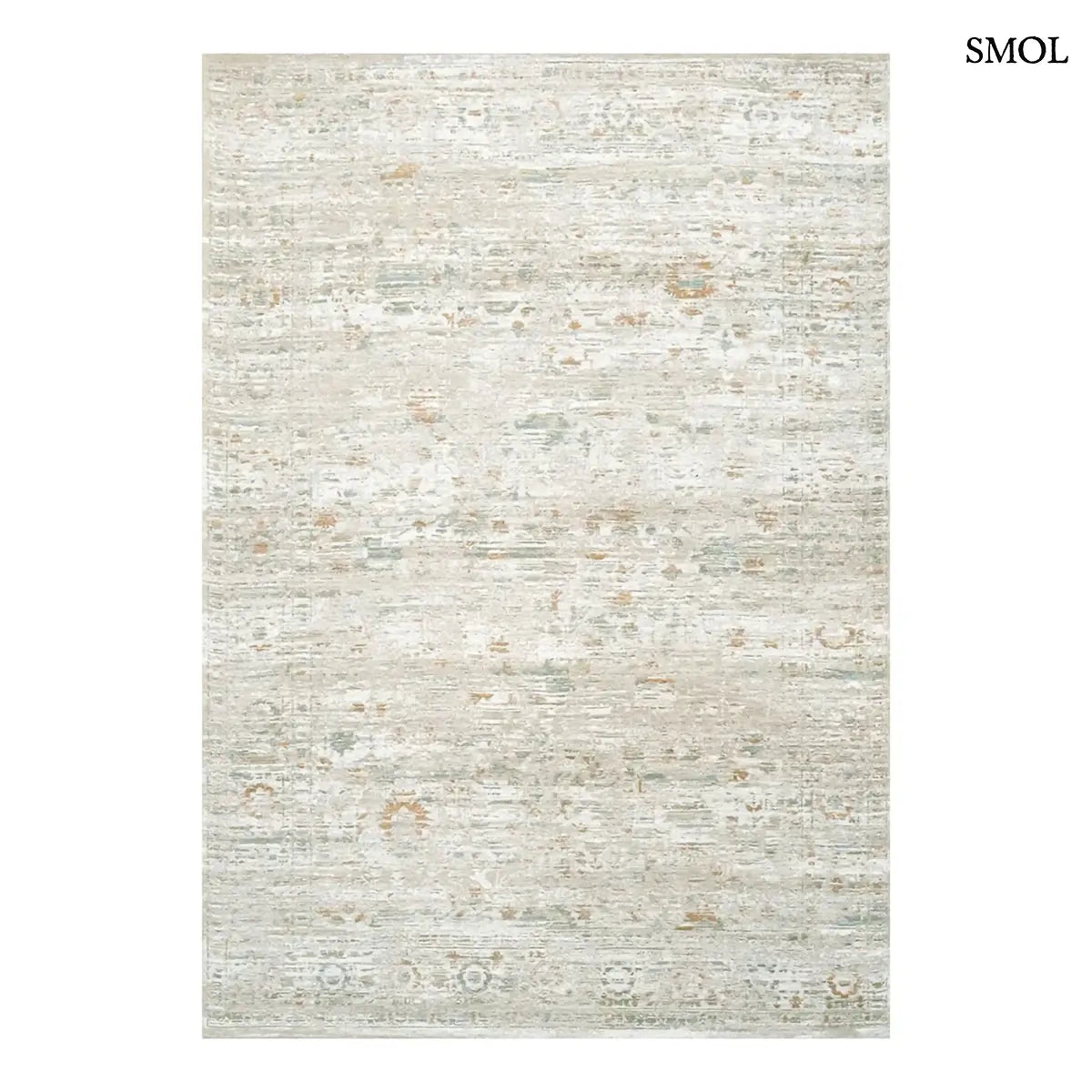 ECO RUG YENIKAPI LIGHT vintage török mintás szőnyeg világos bézs tónusokban, koptatott felülettel, újrahasznosított poliészter, fehér háttérrel