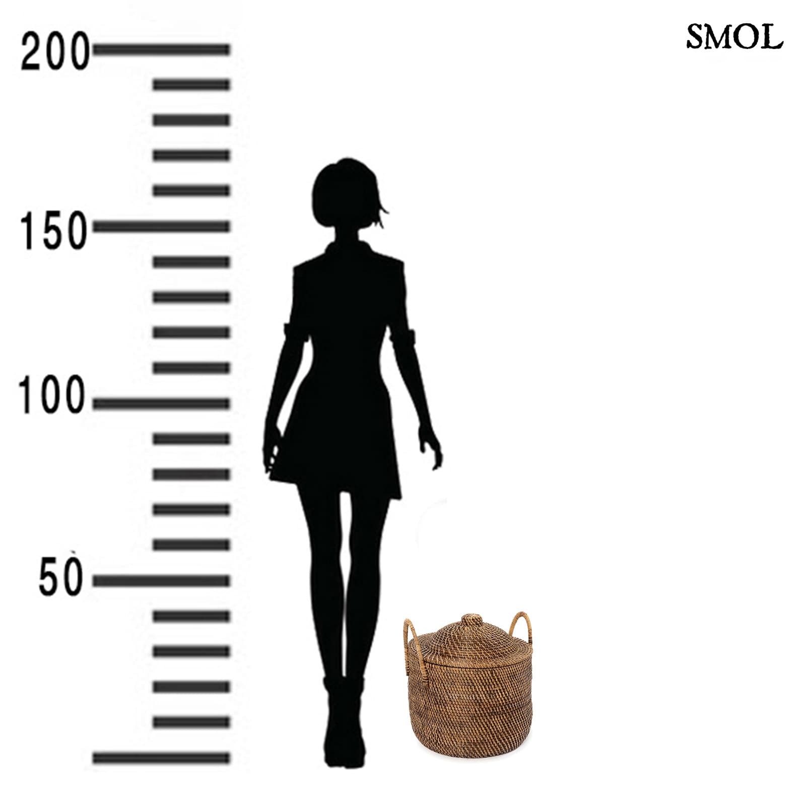 TANOTO, rattan kosár, ⌀ 40 cm - smol.hu