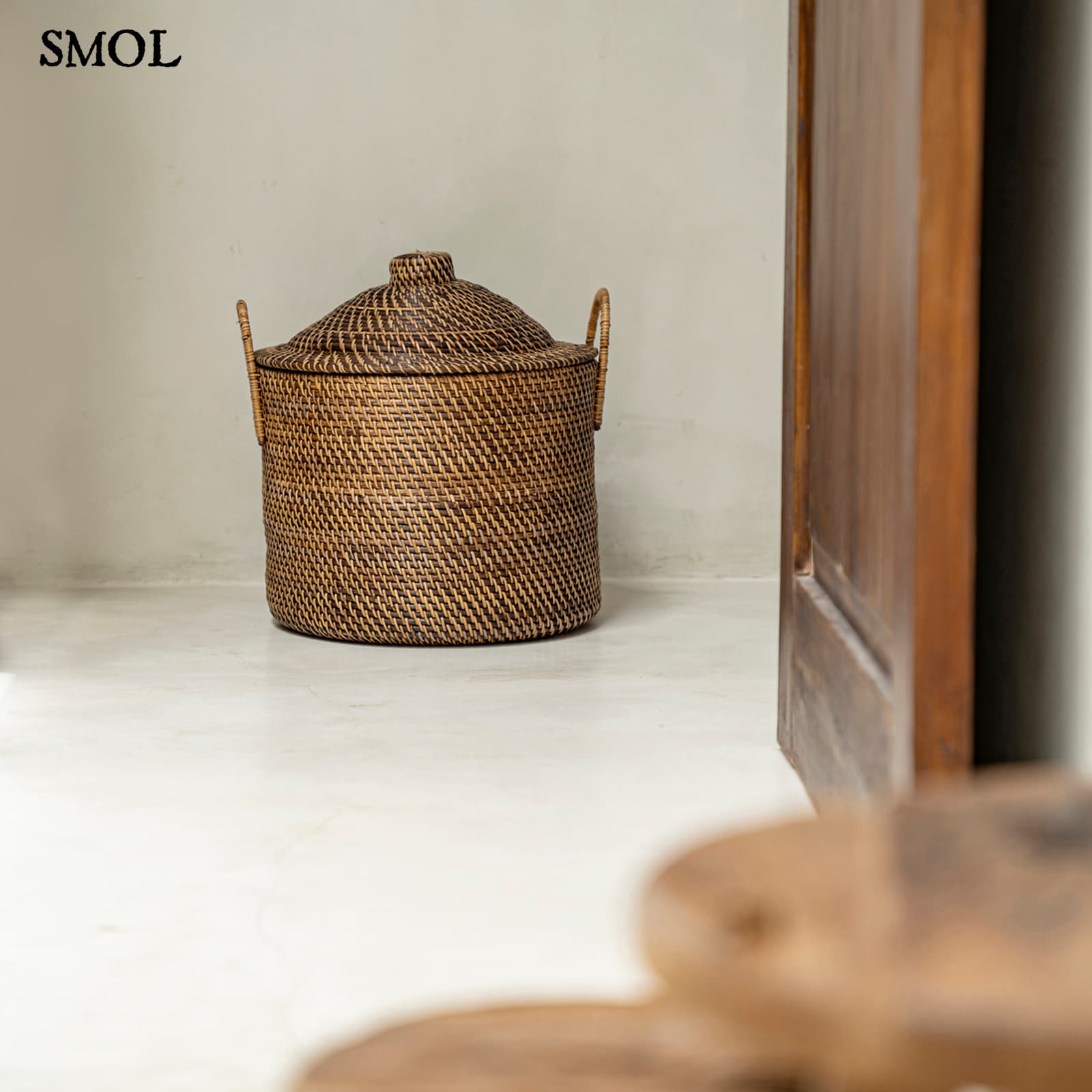 TANOTO, rattan kosár, ⌀ 40 cm - smol.hu