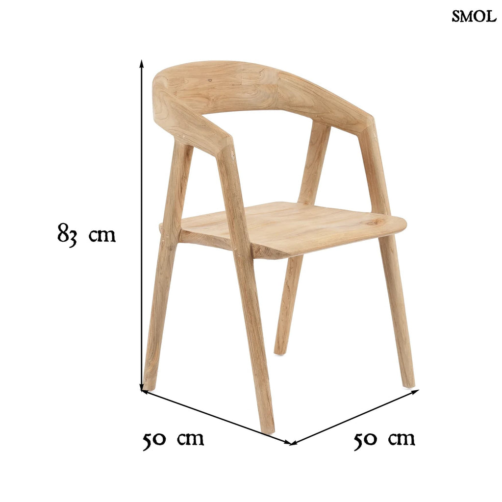 TELUK, teakfa étkezőszék, 83 cm - smol.hu